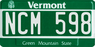 VT license plate NCM598