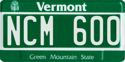 VT license plate NCM600