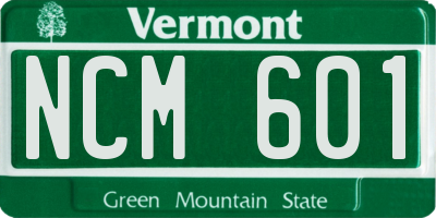 VT license plate NCM601