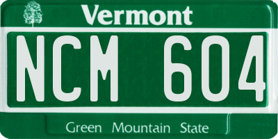 VT license plate NCM604