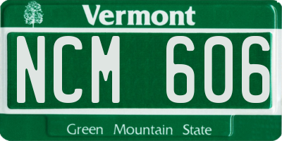 VT license plate NCM606