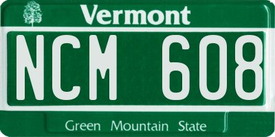 VT license plate NCM608
