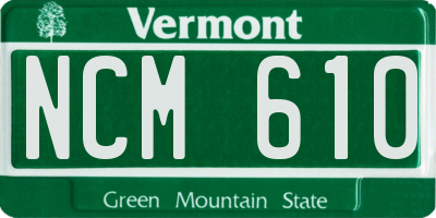 VT license plate NCM610