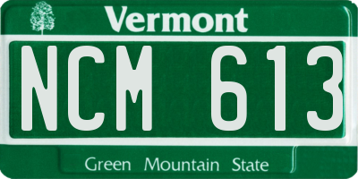 VT license plate NCM613