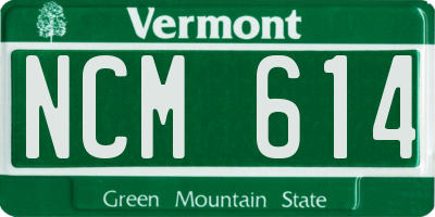 VT license plate NCM614