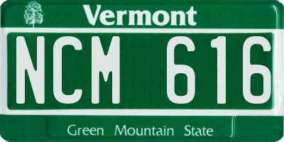 VT license plate NCM616