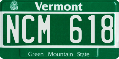 VT license plate NCM618