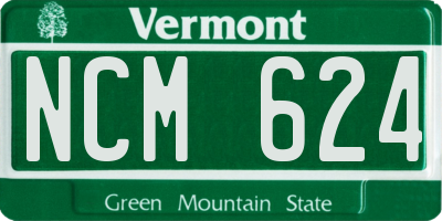 VT license plate NCM624