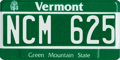 VT license plate NCM625