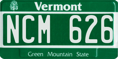 VT license plate NCM626