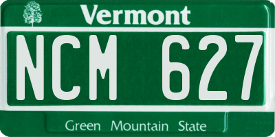 VT license plate NCM627