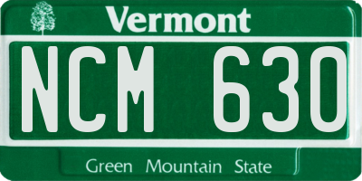 VT license plate NCM630