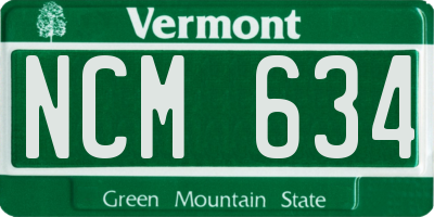 VT license plate NCM634