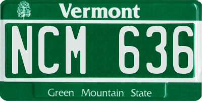VT license plate NCM636
