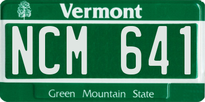 VT license plate NCM641