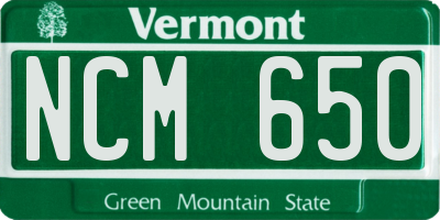 VT license plate NCM650
