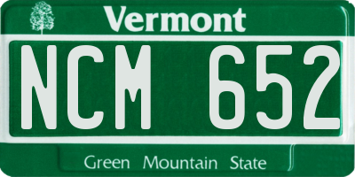 VT license plate NCM652