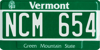 VT license plate NCM654