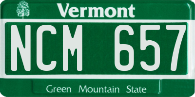 VT license plate NCM657