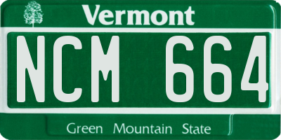 VT license plate NCM664