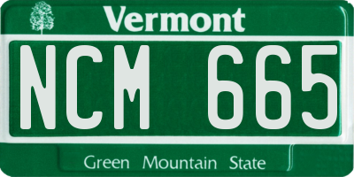 VT license plate NCM665
