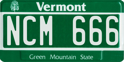 VT license plate NCM666