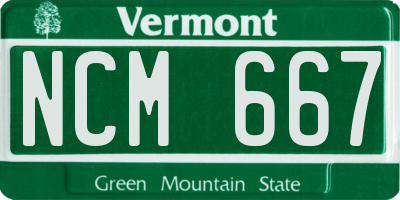 VT license plate NCM667