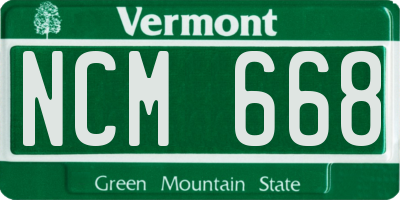 VT license plate NCM668