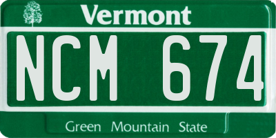 VT license plate NCM674
