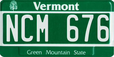 VT license plate NCM676