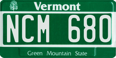 VT license plate NCM680