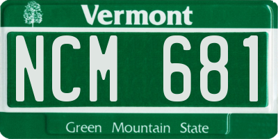 VT license plate NCM681