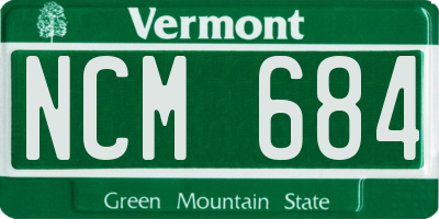 VT license plate NCM684