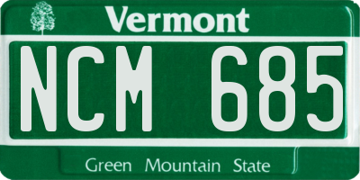 VT license plate NCM685