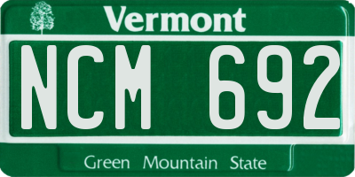 VT license plate NCM692