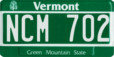 VT license plate NCM702
