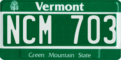 VT license plate NCM703