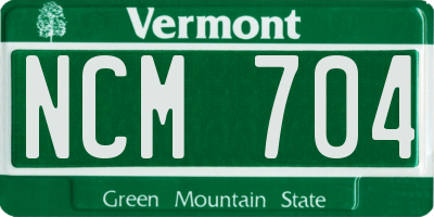 VT license plate NCM704