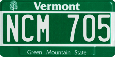 VT license plate NCM705