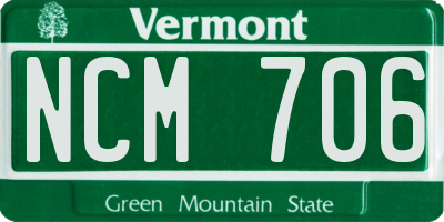 VT license plate NCM706