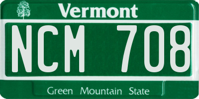 VT license plate NCM708