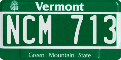 VT license plate NCM713