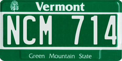 VT license plate NCM714
