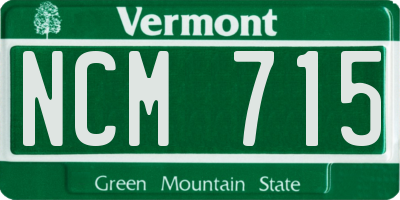 VT license plate NCM715