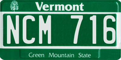 VT license plate NCM716