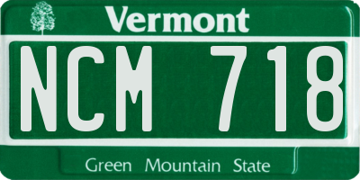 VT license plate NCM718