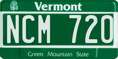 VT license plate NCM720