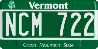 VT license plate NCM722