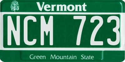 VT license plate NCM723