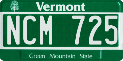 VT license plate NCM725